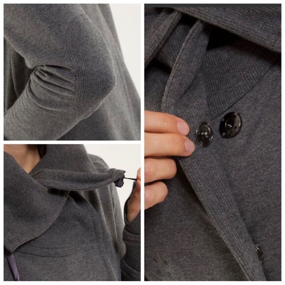 Lululemon women’s Gratitude Wrap French Terry Double Breasted Snap Front Jacket - Picture 9 of 10